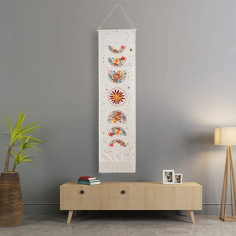 Boho Floral Eclipse Plaid Tapestry