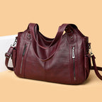 Retro Solid Color Simple Textured One-shoulder Bag Large Capacity Women