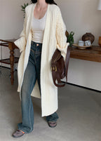 Women's Long Sweater Cardigan Thickened Twist Knitted Coat