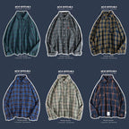 Loose Fashion Personality Men's Retro Plaid Coat