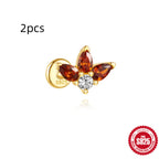 S925 Sterling Silver Water Drop Earrings Flat Spiral Puncture