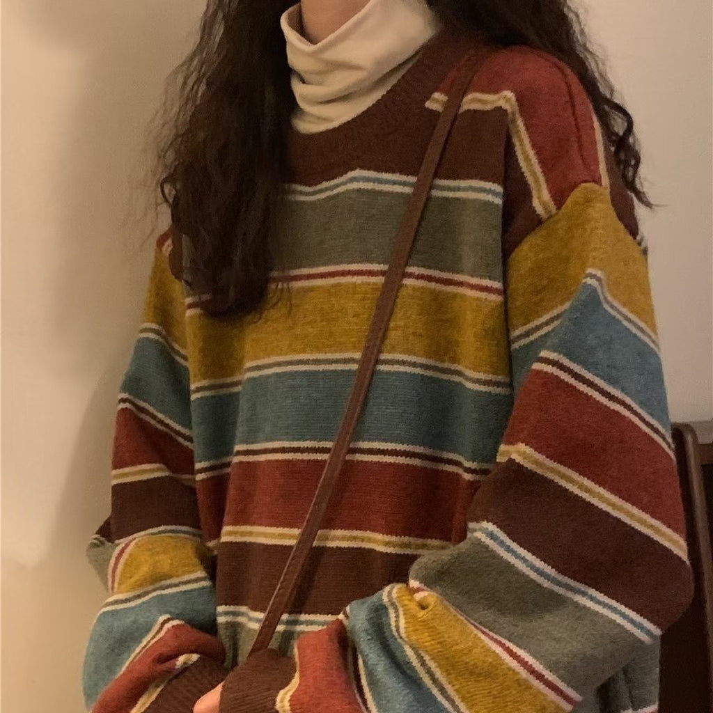 Sweater Women's Fall Striped Japanese Sweater