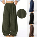 European And American Idle Style High Waist Casual Draping Effect Drawstring Wide Leg Pants