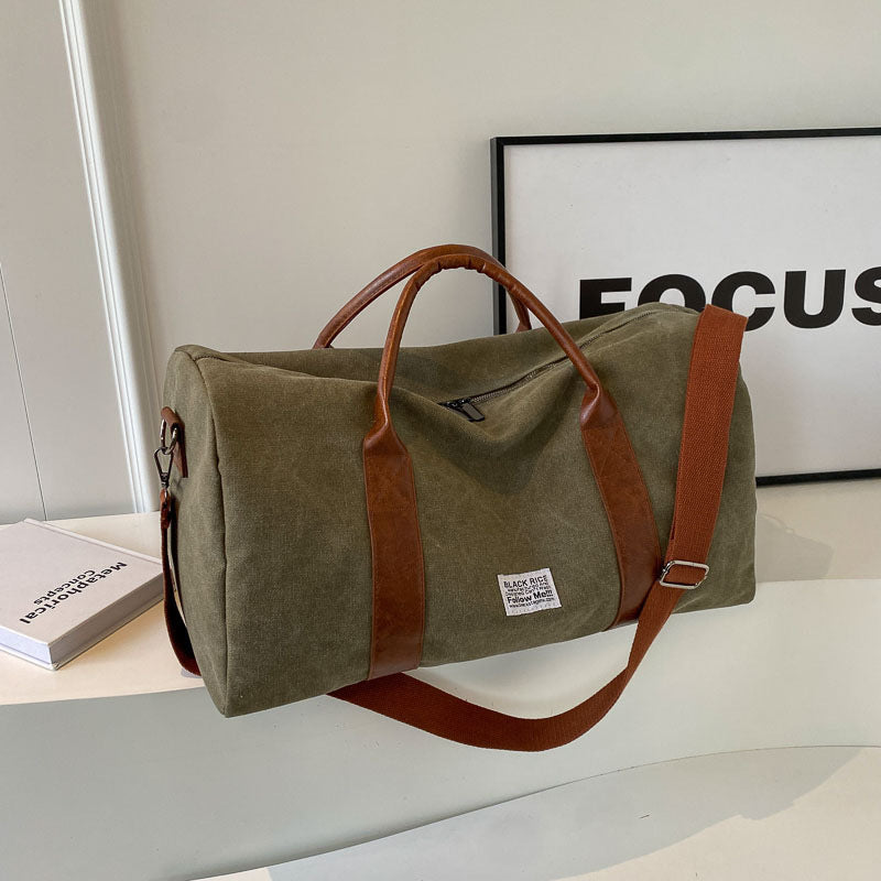 Short Distance Folding One-shoulder Canvas Portable Crossbody Travel Big Bag