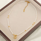 New Chinese Retro Natural Stone Pearl Crystal Necklace For Women