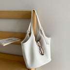 Idle Style Fashion Light Retro Pu Soft Leather Large Capacity Commuter Shoulder Bag