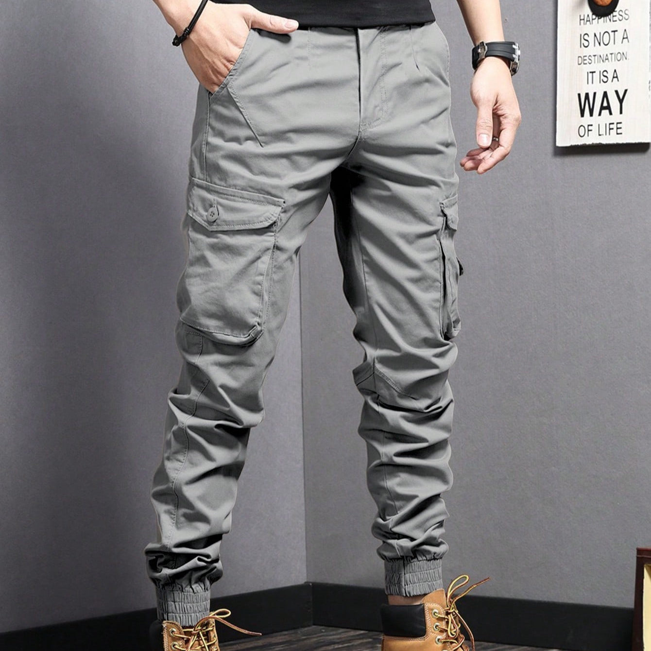 New Summer Casual Drawstring Workwear Pants Men