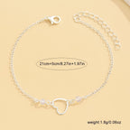 Fashion Simple Style Anklet Heart-shaped Pendant Adjustable