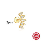 S925 Sterling Silver Geometric Kite Rhinestone-encrusted Chain Tassel Flat Head