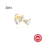 S925 Sterling Silver Water Drop Earrings Flat Spiral Puncture