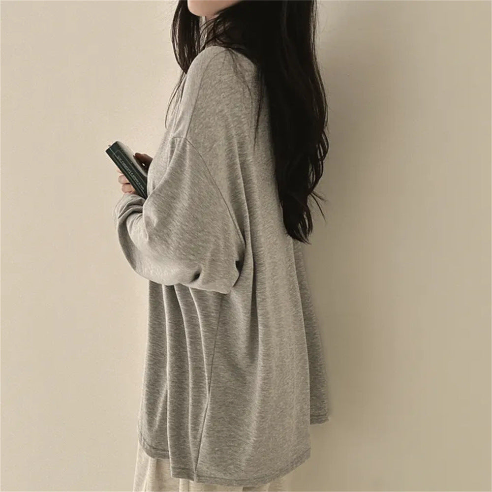 Cotton Fall Mid-length T-shirt Female Students Loose