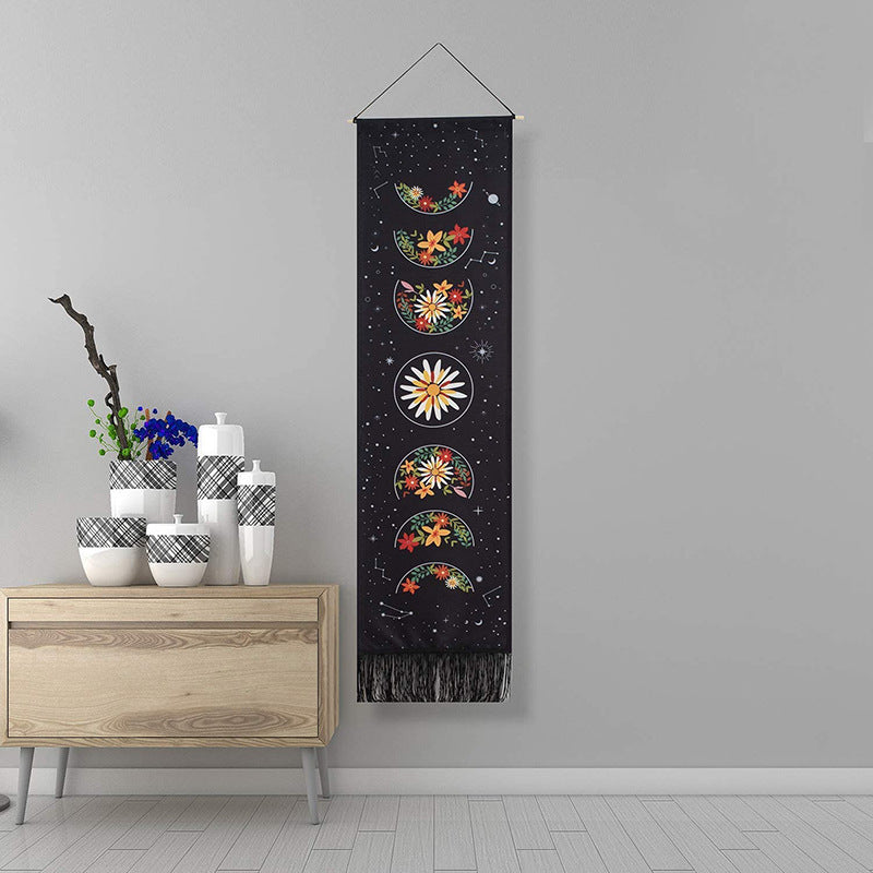 Boho Floral Eclipse Plaid Tapestry