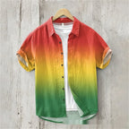 Men's Versatile Casual Loose Button Printed Shirt