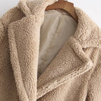 Lamb Wool Fur Profile Long Fur Coat Women