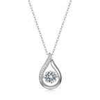 Dynamic - A Fashionable And Trendy Jewelry Necklace Pendant Set With 1-carat Moissanite S925 Sterling Silver And Platinum Plating