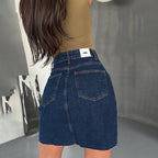 Design Zipper Split Denim Skirt Women